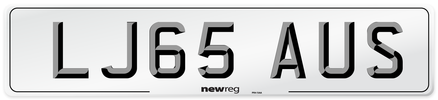LJ65 AUS Number Plate from New Reg